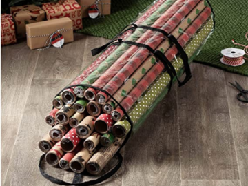 ZOBER Christmas Wrapping Paper Storage Bag $4.79 (Reg. $7.99) | Fits 14 to 20 Standard Rolls Up to 40″
