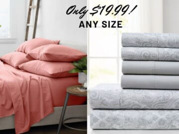 Any Size 6-Piece Sheet Set For Only $17.99!