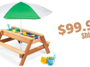 3-in-1 Sand & Water Picnic Table with Umbrella for $99.99 Shipped