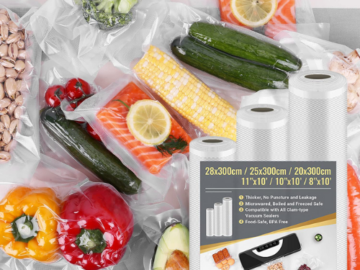 Vacuum Sealer Bags, 3 Sizes Rolls Pack $8.49 (Reg. $16.99) – FAB Ratings! | For Food Saver Vacuum Sealer