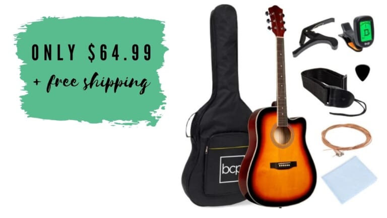 Beginner Acoustic Guitar Set For $64.99