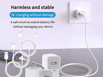 3-Pack Wall Chargers and Lightning Data Sync Cords $8.42 (Reg. $15.88) | $2.81/Charger+Cord