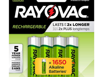 4 Count Rayovac Rechargeable AA Batteries as low as $7.76 Shipped Free (Reg. $24.97) – FAB Ratings! 10.9K+ FAB Ratings! | $1.94/Battery