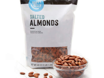 48 Oz Bag Happy Belly Roasted & Salted California Almonds as low as $9.22 Shipped Free  (Reg. $15.36) – 11K+ FAB Ratings! Amazon Brand
