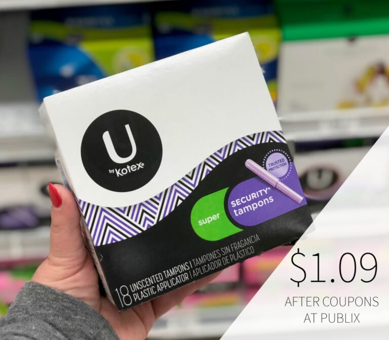 U By Kotex Products As Low As $1.59 At Publix