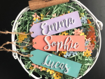 Personalized 3D Easter Basket Name Tags for $13.99 shipped!