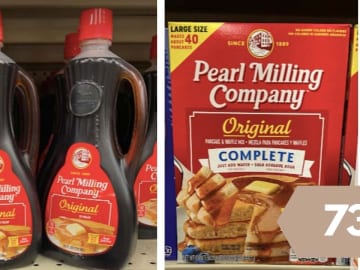 73¢ Pearl Milling Co Pancake Mix & Syrup