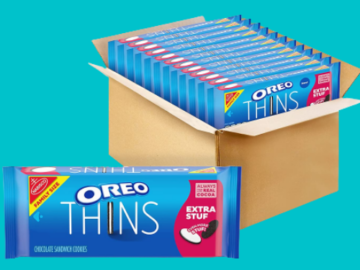 12-Pack OREO Thins Family Size Extra Stuf Chocolate Sandwich Cookies as low as $37.36 Shipped Free (Reg. $58) | $3.11 per Snack!