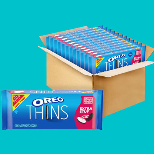 12-Pack OREO Thins Family Size Extra Stuf Chocolate Sandwich Cookies as low as $37.36 Shipped Free (Reg. $58) | $3.11 per Snack!
