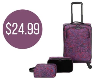 Skyline Softside 3pc Spinner Luggage Set for $24.99