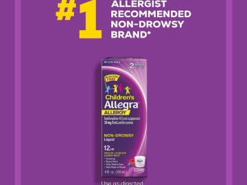 Allegra Children’s Non-Drowsy Antihistamine Liquid as low as $7.98 Shipped Free (Reg. $17.56) – FAB Ratings! 1,600+ 4.8/5 Stars! | 12-Hour Allergy Relief