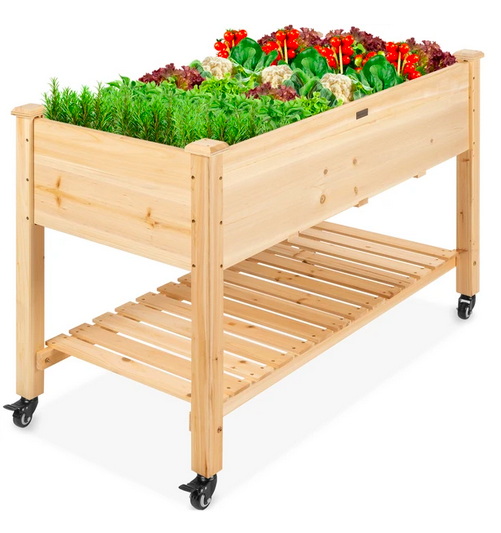 Mobile Raised Garden Bed Elevated Wood Planter only $112.99 shipped (Reg. $200!)