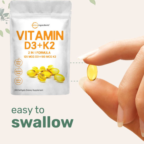 300 Count Vitamin D3 5000IU Plus K2, 2 in 1 Formula Softgels as low as $17.95 (Reg. $20) – $0.06/ Softgel, 14K+ FAB Ratings! – Supports Heart, Teeth & Joint Health