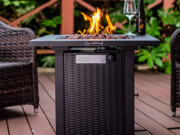 Legacy Heating 28inch Wicker &Rattan Square Propane Fire Pit Table