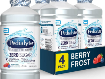 4-Pack Pedialyte Zero Sugar Berry Frost Electrolyte Water, 34 Fl Oz Bottles 26.22 Shipped Free (Reg. $30) | $6.56 per Bottle! FAB Ratings!