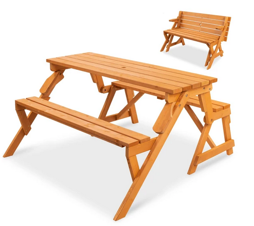 2-in-1 Outdoor Interchangeable Wooden Picnic Table/Garden Bench only $184.99 shipped (Reg. $210!)