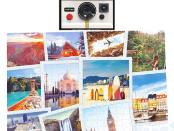 Polaroid 500-Piece World Traveler Jigsaw Puzzle Set $4.90 (Reg. $10) – LOWEST PRICE! Includes Tin Container Polaroid Camera!