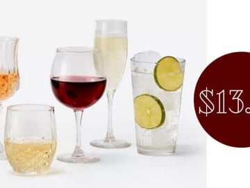 Martha Stewart 12-Piece Glassware Sets for $13.99