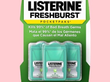 72 Count Listerine Pocketpaks Dissolving Breath Freshener Strips as low as $2.88 Shipped Free (Reg. $5) – From $0.04/ Strip! 2 Flavors! Portable for On-the-Go