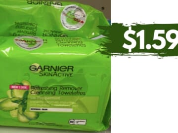 Garnier Skincare Deal | Get SkinActive Cleansing Towelettes for $1.59