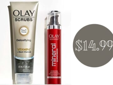 Olay Facial Scrub & Moisturizer for $14.99