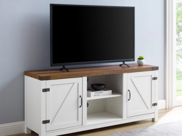 Woven Paths Farmhouse Barn Door TV Stand