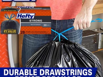 28-Count 30-Gallon Hefty Strong Large Trash Bags as low as $4.51 Shipped Free (Reg. $10) – $0.16/Bag
