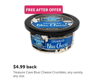 New Ibotta Offer | FREE Treasure Cave Blue Cheese Crumbles