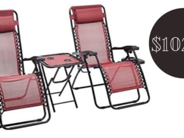 Amazon Basics Zero Gravity Chairs & Table for $102.49