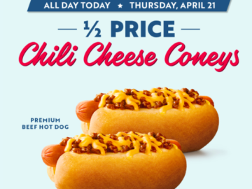 Sonic: Half Priced Chili Cheese Coneys Today!