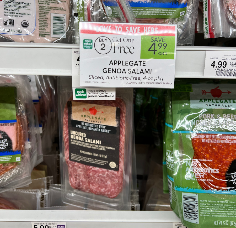 Applegate Genoa Salami Just $1.83 At Publix (Save Over $3) on I Heart Publix