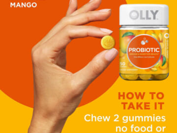 50-Count OLLY Probiotic Gummies, Mango as low as $4.36 Shipped Free (Reg. $12.88) – 7K+ FAB Ratings! $0.09/ Gummy, 25-Day Supply