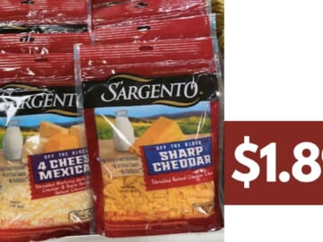 $1.89 Sargento Shredded Cheese at Publix & Harris Teeter