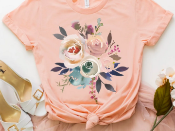 Watercolor Spring Floral + Easter Soft Print Tees only $18.99 shipped!
