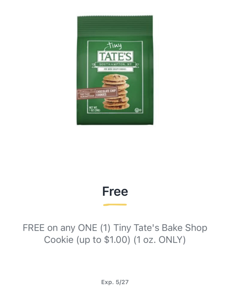 Publix Digital Coupon |  FREE Tiny Tate’s Bake Shop Cookies
