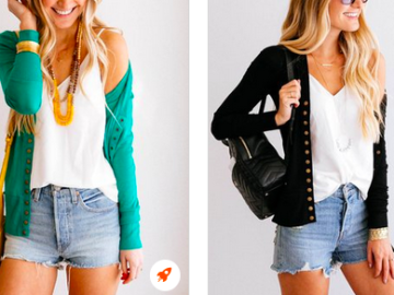 Women’s Snap-Button Cardigans only $11.04 after exclusive discount!