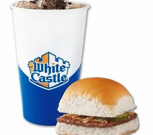 White Castle Slider and Drink
