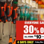 Harbor Freight 30% off All Items $10 or Less!