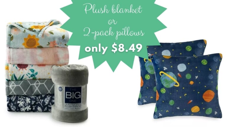 Kohl’s | $8.49 Plush Blanket or 2-Pack Pillows