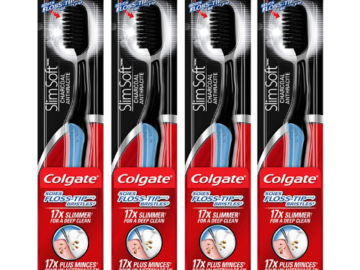 4-Count Colgate Slimsoft Floss-Tip Charcoal Toothbrush $8.40 (Reg. $19.96) | $2.10 each! With Soft Bristles!