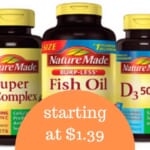 Nature Made Vitamins as Low as $1.39 at Publix