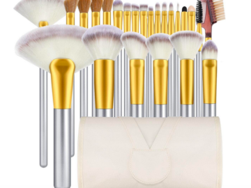 24-Piece Premium Cosmetic Makeup Brush Set only $8.39!