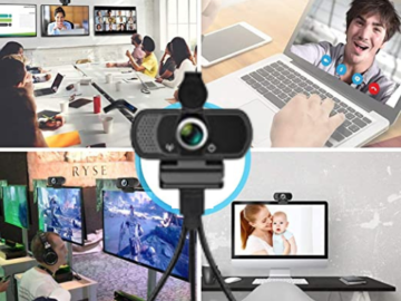 Today Only! HD Webcam 1080P with Privacy Shutter, Microphone & Tripod $18.59 (Reg. $30) – 7.8K+ FAB Ratings!