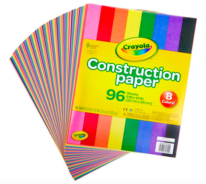 Crayola Construction Paper, School Supplies, 96 ct Assorted Colors