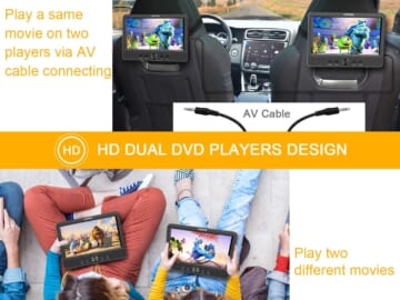 Today Only! 2-Pack DVD Players for Cars $131.99 Shipped Free (Reg. $200) – $66 each! FAB Ratings! Includes Mounting Brackets, Rechargeable Batteries, and USB/SD Card Reader