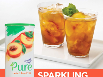 FOUR 5 Pitcher Sized Packs Crystal Light Pure Peach Iced Tea as low as $2.54 EACH Canister (Reg. $3.49) + Free Shipping! $0.51 per Pitcher! + Buy 4, Save 5%