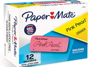 Paper Mate Pink Pearl Erasers, 12 Count only $5.96!