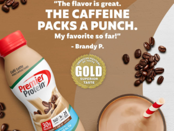 12-Pack Premier Protein Shake, Café Latte Flavor as low as $14.99 Shipped Free (Reg. $25) – $1.25 per 11.5 Fl Oz Bottle! 172K+ FAB Ratings! 4 Variants!