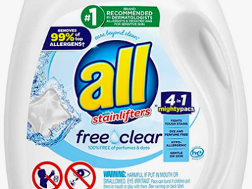 All Mighty Pacs Laundry Detergent, 60 count only $8.07 shipped!