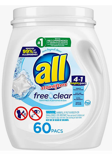 All Mighty Pacs Laundry Detergent, 60 count only $8.07 shipped!